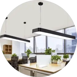 لوستر اداری طرح مستطیل کفه دار کد00377 - شرکت روشنایی دلوری || انواع لوستر مدرن