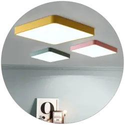 لوستر سقفی کفه دار مربع لبه دار کد00410 - شرکت روشنایی دلوری || انواع لوستر مدرن