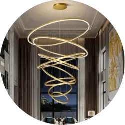 لوستر سقفی مدرن حلقه ای لبه بلند کد00395 - شرکت روشنایی دلوری || انواع لوستر مدرن