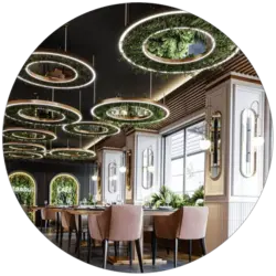 لوسترسقفی اداری گرد طرح گیاه دار کد00411 - شرکت روشنایی دلوری || انواع لوستر مدرن