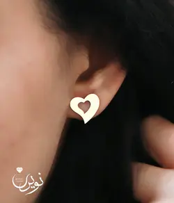 گوشواره طلا میخی قلب E028