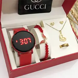 ست جذاب ساعت دخترانه و زیورآلات پروانه