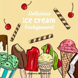 پوستر بستنی فروشی طرح انواع مختلف آیس کریم