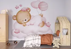 پوستر برای اتاق نوزاد طرح خواب ناز بچه خرس
