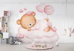 پوستر برای اتاق نوزاد طرح خواب ناز بچه خرس