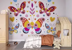 پوستر  اتاق دختر طرح پروانه های کیوت