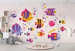 پوستر دیواری اتاق کودک و نوزاد طرح ماهی های رنگی