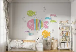 کاغذ دیواری اتاق کودک و نوزاد طرح ماهی