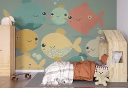 پوستر دیواری اتاق کودک و نوزاد طرح ماهی