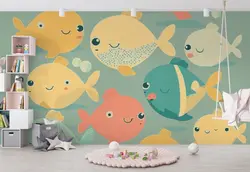 پوستر دیواری اتاق کودک و نوزاد طرح ماهی