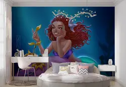 کاغذ دیواری برای اتاق کودک طرح پری دریایی