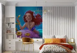 کاغذ دیواری برای اتاق کودک طرح پری دریایی