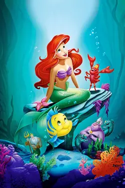 پوستر برای  اتاق کودک طرح شخصیت های کارتون پری دریایی