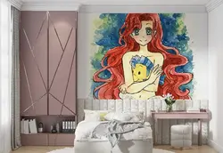 پوستر نقاشی برای اتاق کودک طرح کارتون پری دریایی