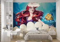 پوستر دیواری برای اتاق کودک طرح کارتون پری دریایی