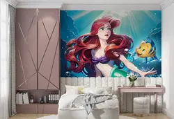 پوستر دیواری برای اتاق کودک طرح کارتون پری دریایی