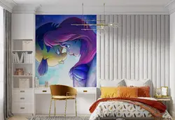 کاغذ دیواری اتاق کودک طرح کارتون پری دریایی