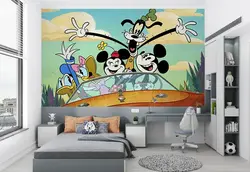 پوستر برای اتاق کودک و نوزاد طرح میکی موس و دوستان در سفینه
