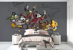 پوستر کارتونی میکی موس برای اتاق کودک و نوزاد طرح دزدان دریایی