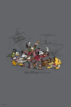 پوستر کارتونی میکی موس برای اتاق کودک و نوزاد طرح دزدان دریایی