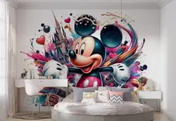 پوستر نقاشی آبرنگ برای اتاق کودک و نوزاد طرح میکی موس