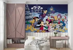 کاغذ دیواری اتاق کودک و نوزاد طرح شخصیت های کارتون میکی موس