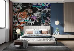 پوستر مدرن طرح دیوار پر از تبلیغات قدیمی