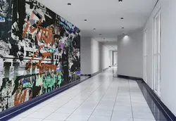 پوستر مدرن طرح دیوار پر از تبلیغات قدیمی