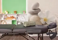 کاغذ دیواری سالن ماساژ طرح سنگ ذن روی ماسه ها