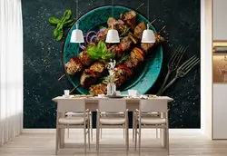 پوستر دیواری سه بعدی رستوران و کبابی طرح کباب شیشلیک