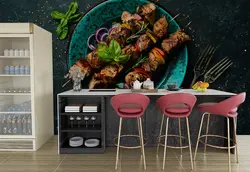 پوستر دیواری سه بعدی رستوران و کبابی طرح کباب شیشلیک