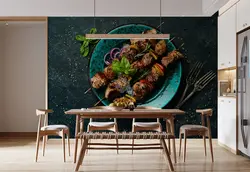 پوستر دیواری سه بعدی رستوران و کبابی طرح کباب شیشلیک