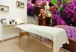 کاغذ دیواری سه بعدی سالن ماساژ طرح سنبل