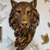 دیوار کوب سر گرگ کشیده یال دار