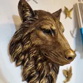 دیوار کوب سر گرگ کشیده یال دار