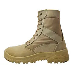 کفش کوهنوردی پاراشوت چرم گاوی طرح سربازی خاکی دور دوختPARASHOT