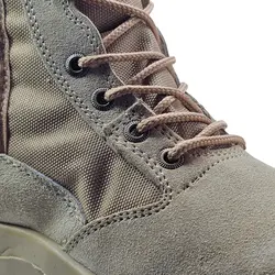 کفش کوهنوردی پاراشوت چرم گاوی طرح سربازی خاکی دور دوختPARASHOT