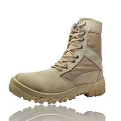 کفش کوهنوردی پاراشوت چرم گاوی طرح سربازی خاکی دور دوختPARASHOT