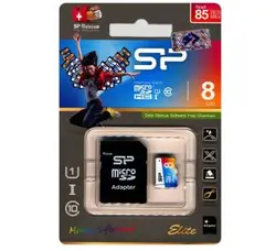 Silicon Power Color Elite UHS-I U1 Class 10 85MBps microSDHC With Adapter - 8GB