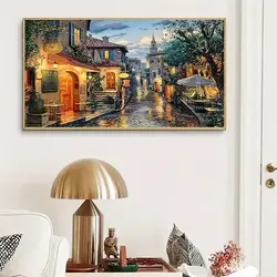 تابلوخام رنگ آمیزی باالماس خیابان دل‌نشین و قدیمی - نقاشی با الماس