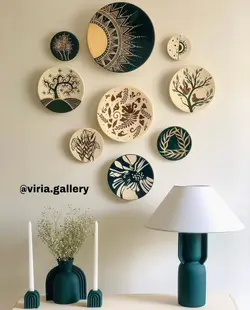 ست دیوار کوب سفالی سبز