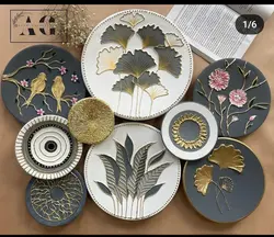 ست دیوار کوب برجسته گل وپرنده تم توسی