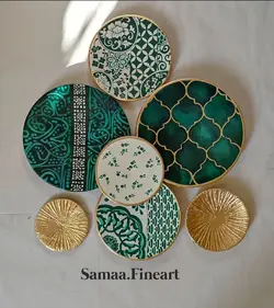 ست دیوار کوب فیروزه وسبز ورق طلا