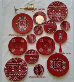 ست دیوار کوب گلیمی سنتی قرمز