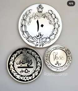 بشقاب دیوار ورق نقره سکه قدیمی دیوارکوب