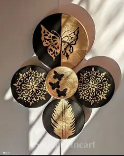 ست دیوار کوب طلایی مشکی ورق طلا