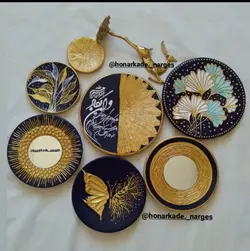 ست دیوار کوب ورق طلا برجسته انیکاد