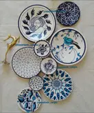 ست دیوار کوب آبی پرنده بشقاب