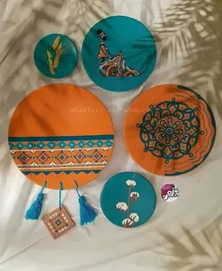 ست دیوار کوب نارنجی سبز سنتی