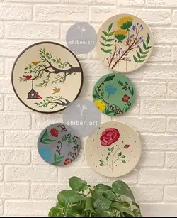 ست دیوار کوب پرنده وگل کرمی